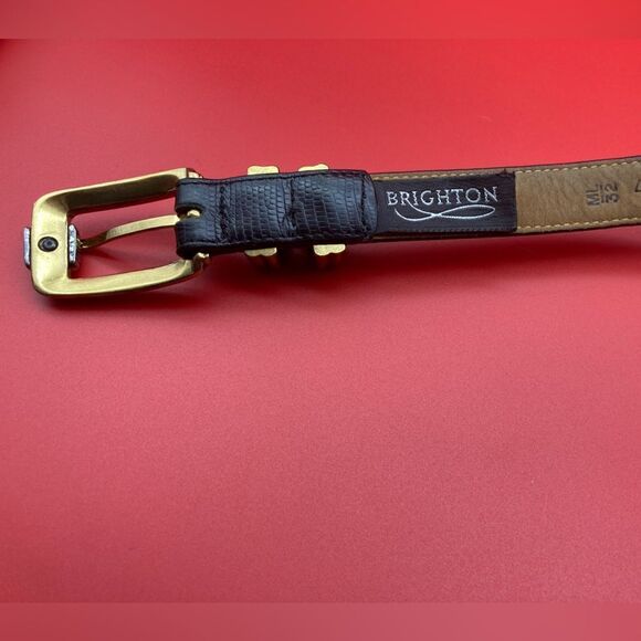 Brighton Women’s Black Leather Belt ML-32 4B603 - Picture 6 of 7